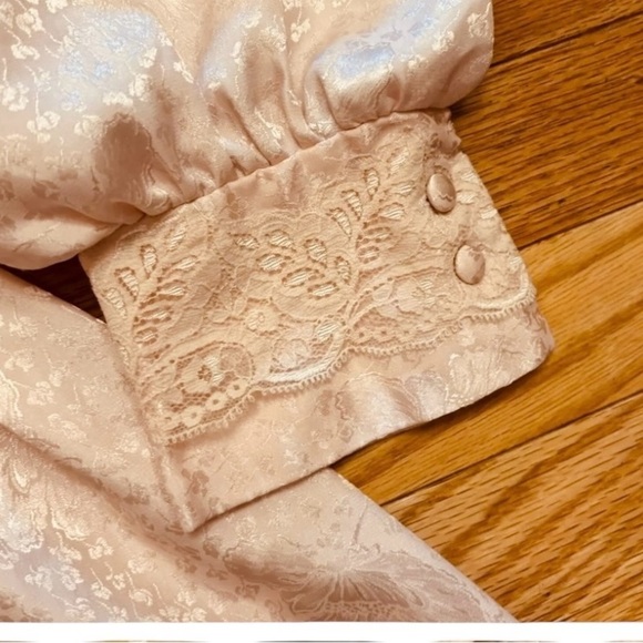 Vintage Pale Pink Victoria Secret Brocade Long Robe M - Picture 5 of 6